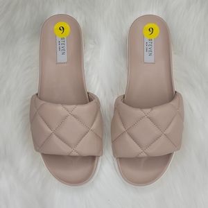 Steven New York Lazier Quilted Blush Slides Sandals